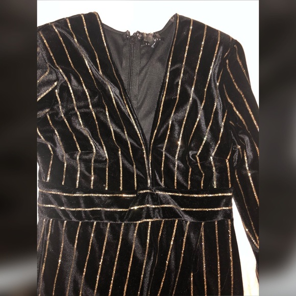 Black dress with gold stripes - Picture 4 of 6